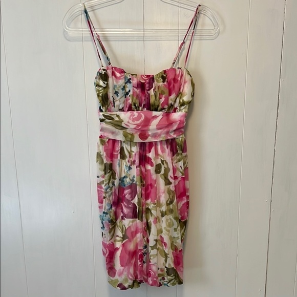 Floral Pink and Green Women's Dress - Picture 1 of 10